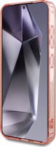 Θήκη Guess 4G Glitter Triangle Buttons MagSafe για Samsung Galaxy S25 Ροζ