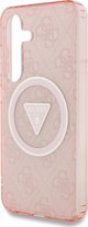 Θήκη Guess 4G Glitter Triangle Buttons MagSafe για Samsung Galaxy S25 Ροζ