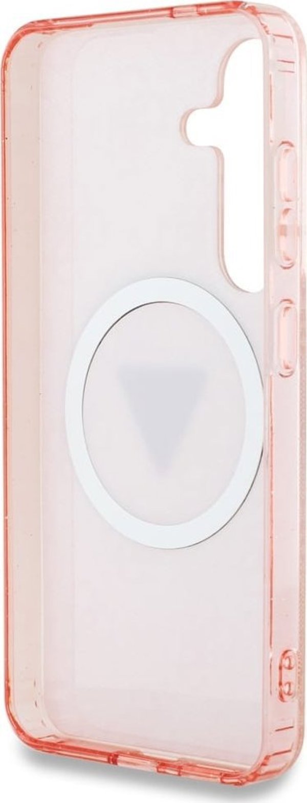 Θήκη Guess 4G Glitter Triangle Buttons MagSafe για Samsung Galaxy S25 Ροζ