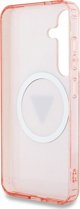 Θήκη Guess 4G Glitter Triangle Buttons MagSafe για Samsung Galaxy S25 Ροζ
