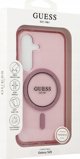 Guess Glitter Circle Classic Logo MagSafe Θήκη για Samsung Galaxy S25 Ροζ