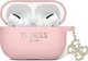 Guess Θήκη AirPods Pro 2 Liquid Silicone με ροζ γκλίτερ και τρίγωνο γούρι