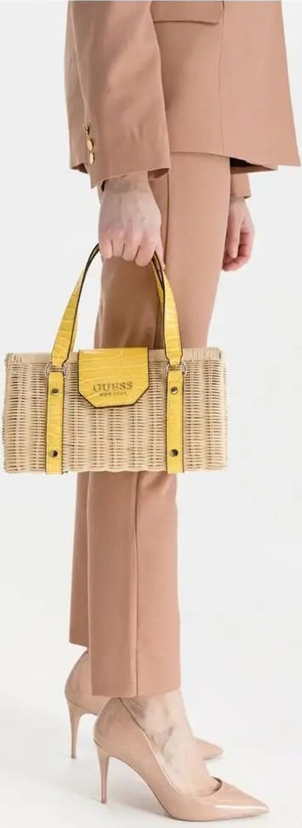 Guess Paloma Γυναικεία Τσάντα Ώμου, Κίτρινο Χρώμα