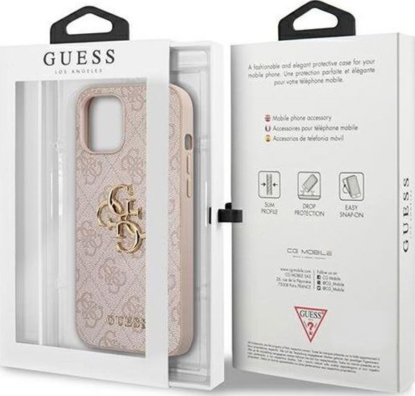 Guess Guess 4G Big Metal Logo - Etui iPhone 12 Pro Max (ροζ) (GUHCP12L4GMGPI) - 1035560