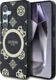 Θήκη Guess 4G Background Gold Electroplated Peony Pattern MagSafe για Samsung Galaxy S25 μαύρο