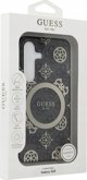 Θήκη Guess 4G Background Gold Electroplated Peony Pattern MagSafe για Samsung Galaxy S25 μαύρο