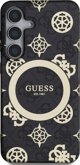 Θήκη Guess 4G Background Gold Electroplated Peony Pattern MagSafe για Samsung Galaxy S25 μαύρο