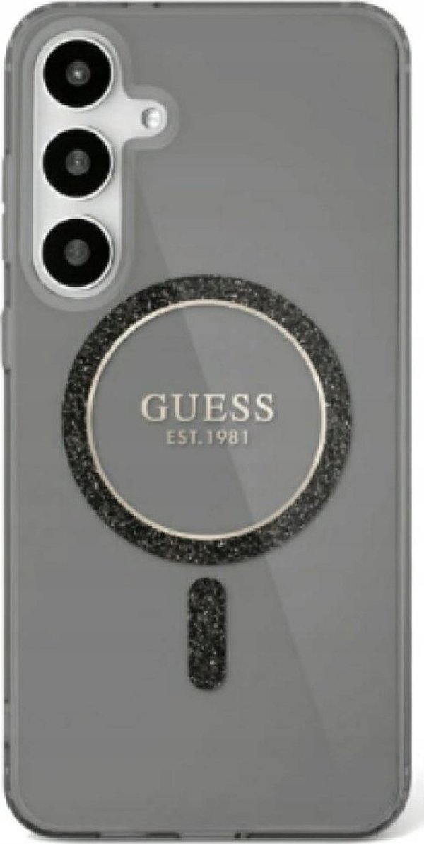 GUESS θήκη για SAMSUNG S25 GUHMS25SHFGEREK (Μαγνητικός IML Glitter Circle) μαύρο