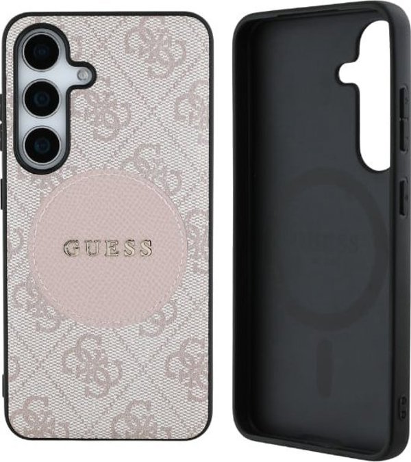 Θήκη MagSafe Guess 4G Round Patch Classic Logo για Samsung Galaxy S25 Plus Ροζ