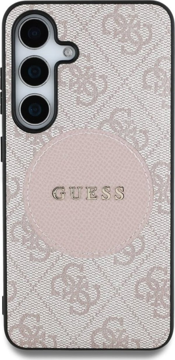 Θήκη MagSafe Guess 4G Round Patch Classic Logo για Samsung Galaxy S25 Plus Ροζ
