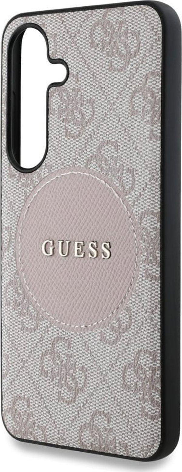 Θήκη MagSafe Guess 4G Round Patch Classic Logo για Samsung Galaxy S25 Plus Ροζ