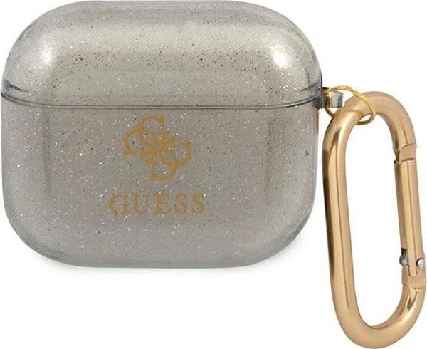 Guess Θήκη AirPods 3 Glitter Collection, Μεταλλικός Κρίκος, Γκρι