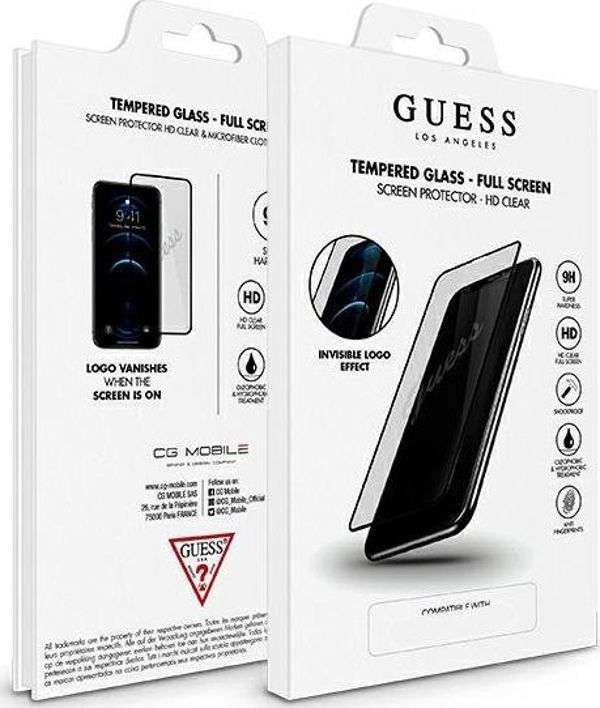 Guess Tempered Glass για iPhone 12/12 Pro 6.1" Vintage Magic Logo - Μαύρο