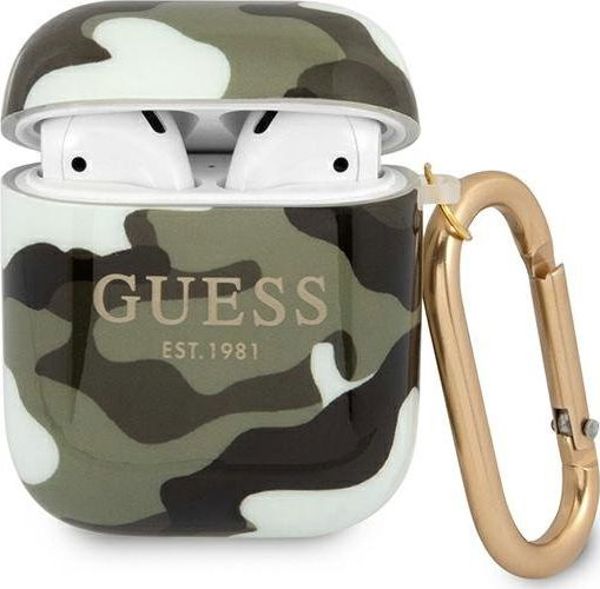 Guess Camo Collection Θήκη Προστασίας για Apple AirPods 1/2 - Πράσινο Καμουφλάζ