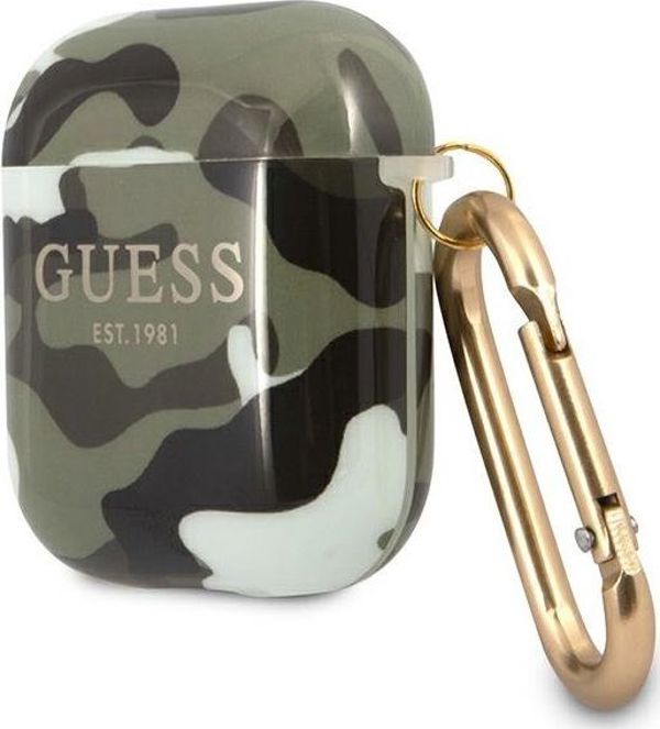 Guess Camo Collection Θήκη Προστασίας για Apple AirPods 1/2 - Πράσινο Καμουφλάζ