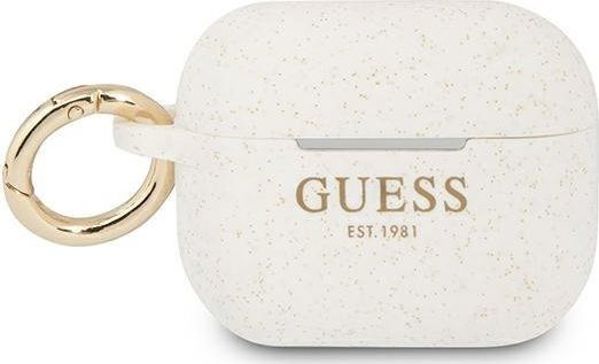 Guess Θήκη AirPods Pro Silicone Glitter - Λευκή