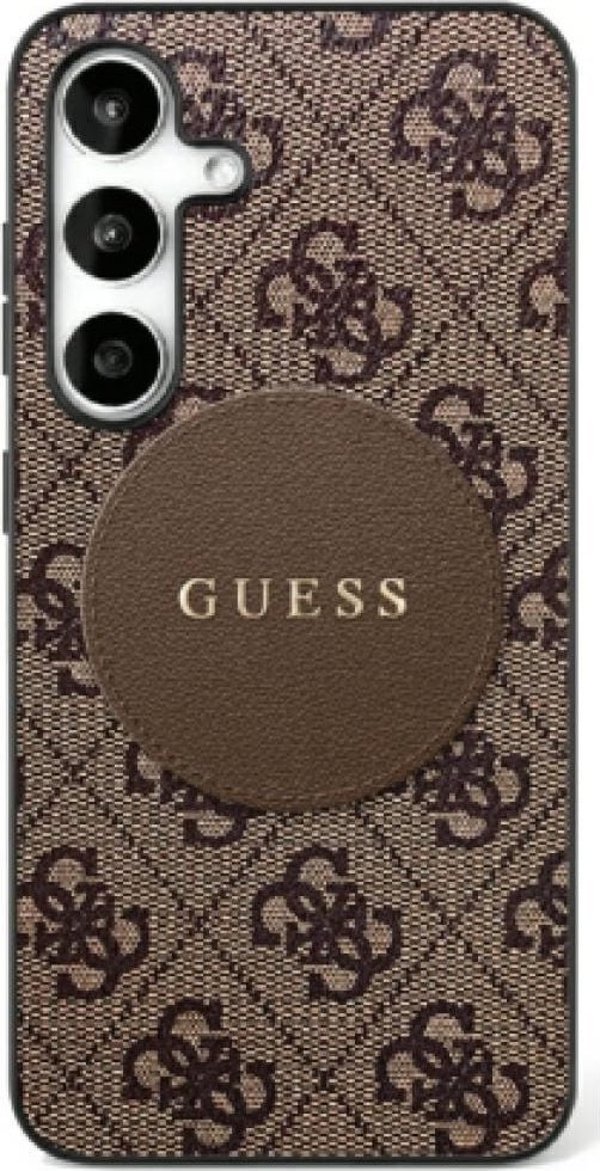 Θήκη MagSafe Guess 4G Round Patch Classic Logo για Samsung Galaxy S25 Plus Καφέ