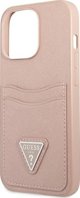 Guess Guess GUHCP13LPSATPP iPhone 13 Pro / 13 6,1" ροζ/ροζ σκληρή θήκη SaffianoTriangle Logo Cardslot
