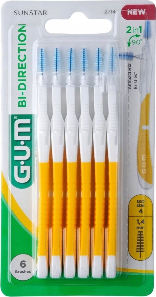GUM Sunstar Butler Μεσοδόντια Βούρτσα Διπλής Κατεύθυνσης, 6 Τεμάχια