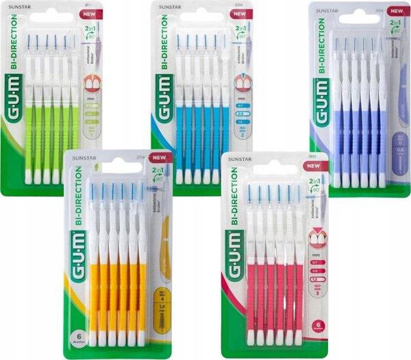 GUM Sunstar Butler Μεσοδόντια Βούρτσα Διπλής Κατεύθυνσης, 6 Τεμάχια