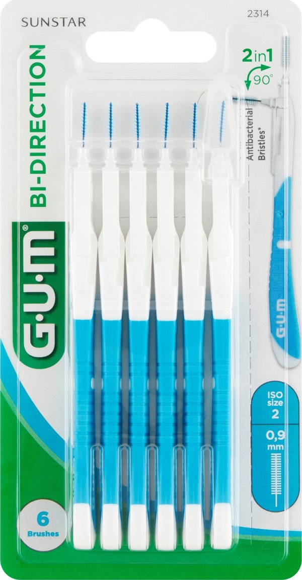 GUM Sunstar Butler Διπλής Κατεύθυνσης Διαμεσοδόντια Βουρτσάκια 6τμ