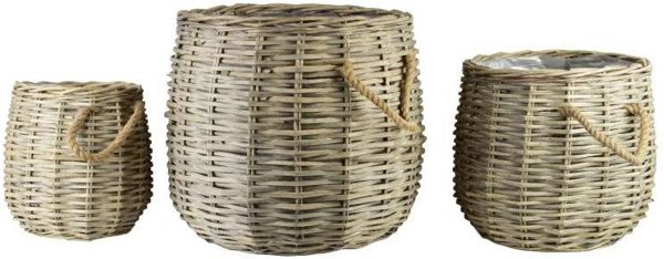 GUSTAV Σετ 3 καλαθιών από λυγαριά 50x50xh48/38x38xh38/26x26xh30cm
