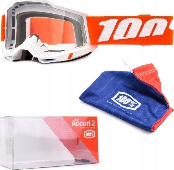 Γυαλιά Motocross 100% Accuri 2 Sevastopol, Διαφανής Αντιθαμβωτική Ζελατίνα, Με Τριπλή Στρώση Αφρού