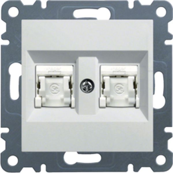 Hager LUMINA2 Gniazdo komputerowe podwójne RJ45 kat. 6 FTP białe (WL2180)