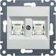 Hager LUMINA2 Gniazdo komputerowe podwójne RJ45 kat. 6 FTP białe (WL2180)