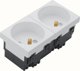 Πρίζα Hager tehalit.GB-EG διπλή 33st. 45x45mm λευκή χωρίς αλογόνα EER2339010