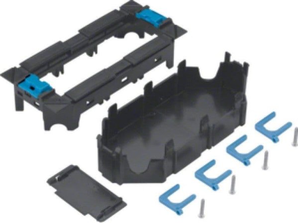 Hager tehalit.GB-EG τριπλή βάση τοποθέτησης 45x45mm PC-ABS μαύρη