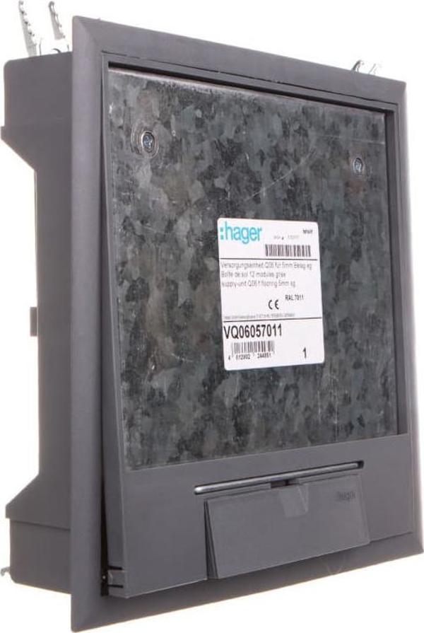 Hager tehalit.VE-EE Pokrywa uchylna VQ06 200x200 wykladzina 5mm stal szary PA VQ06057011
