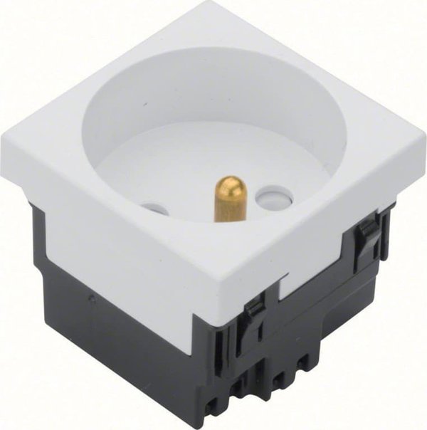 Hager tehalit.GB-EG Μονό Διπλό Ρυθμιζόμενο Υποδοχείο 45x45mm Λευκό EER1339010