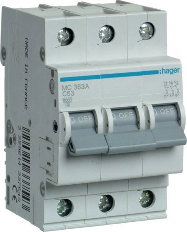 ΔΙΑΚΟΠΤΗΣ ΚΥΚΛΩΜΑΤΟΣ Hager 3P 63A C 6KA