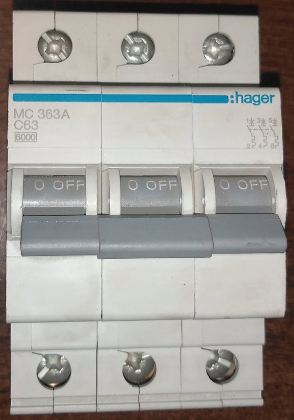 ΔΙΑΚΟΠΤΗΣ ΚΥΚΛΩΜΑΤΟΣ Hager 3P 63A C 6KA