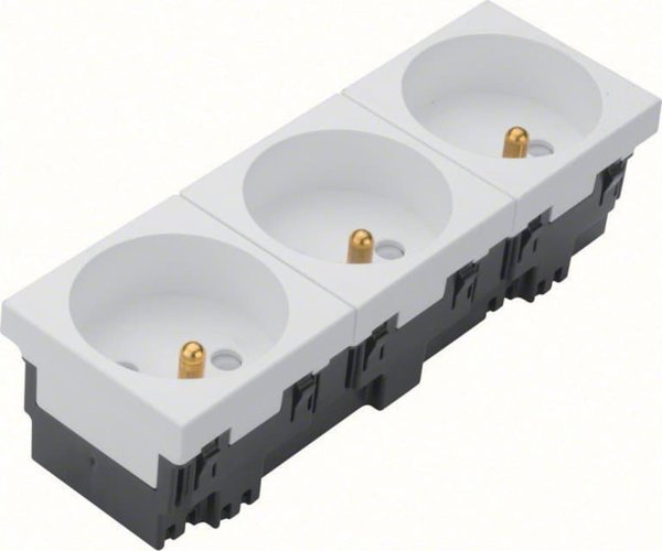 Hager tehalit.GB-EG Gniazdo z/u 33st potrojne 45x45mm bezhalogenowe bialy EER3339010