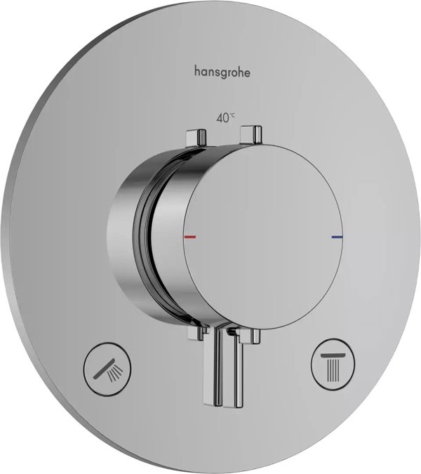 HANSGROHE 33715000 Ecostat Comfort S Θερμοστατική μπαταρία για 2 εξόδους, εντοιχιζόμενη, Χρώμιο