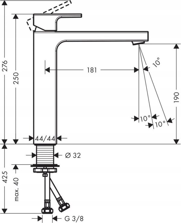 Hansgrohe Hansgrohe Vernis Shape 190, 71562000, χρώμα χρωμίου