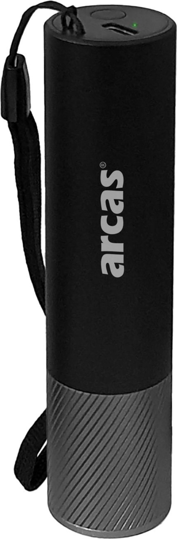 Arcas Φακός Χειρός 3W Επαναφορτιζόμενος USB-C, Μαύρος