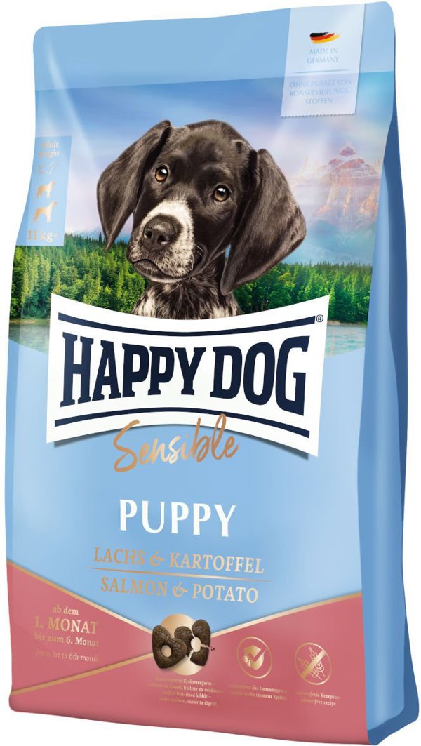 Happy Dog Sensible Puppy Ξηρά Τροφή για Κουτάβια με Σολομό και Πατάτα, 1-6 Μηνών