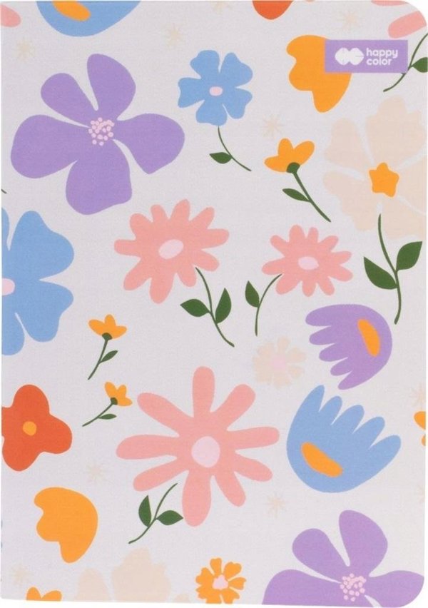 Σημειώσεις Happy Color ραμμένες A6/32K τετράγωνο Bloom παστέλ HAPPY COLOR