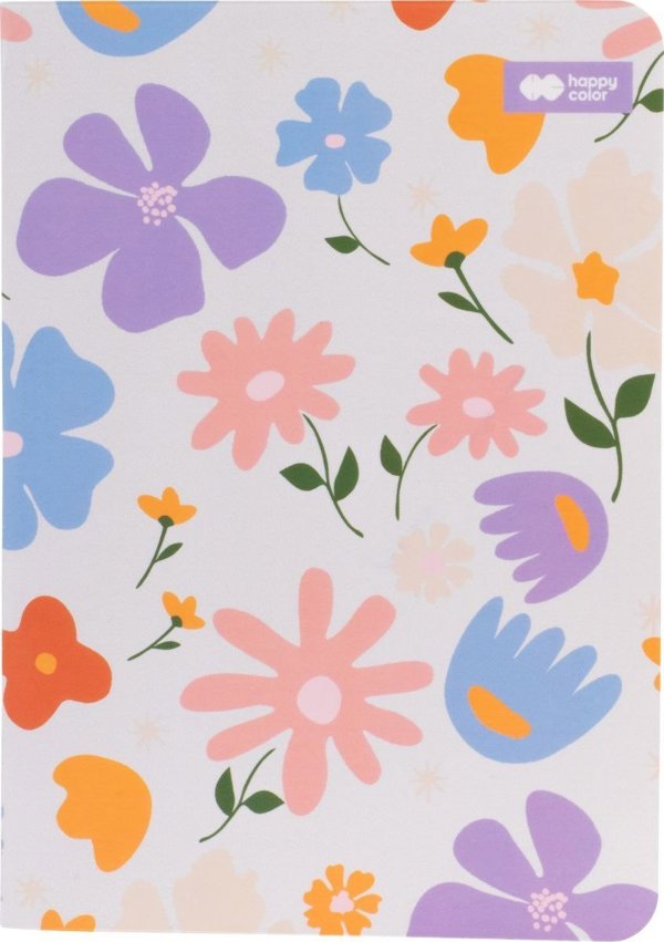 Σημειώσεις Happy Color ραμμένες A6/32K τετράγωνο Bloom παστέλ HAPPY COLOR