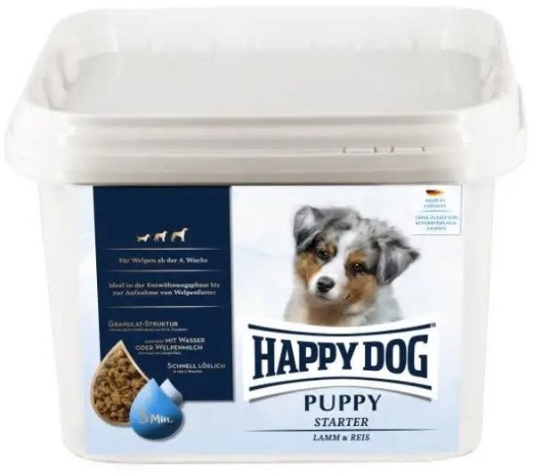 Happy Dog Puppy Starter, τροφή για κουτάβια από 4 εβδομάδων, αρνί/ρύζι 1,5 κιλά