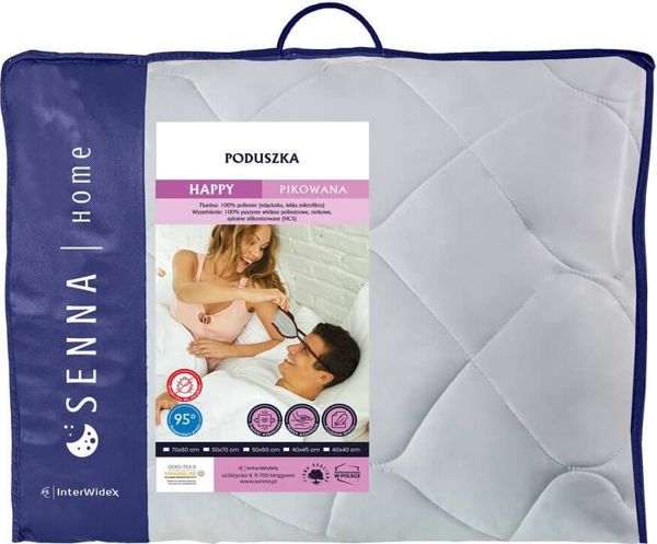 Μαξιλάρι Ύπνου Happy Καπιτονέ από Microfiber, Λευκό, 70x80 εκ.