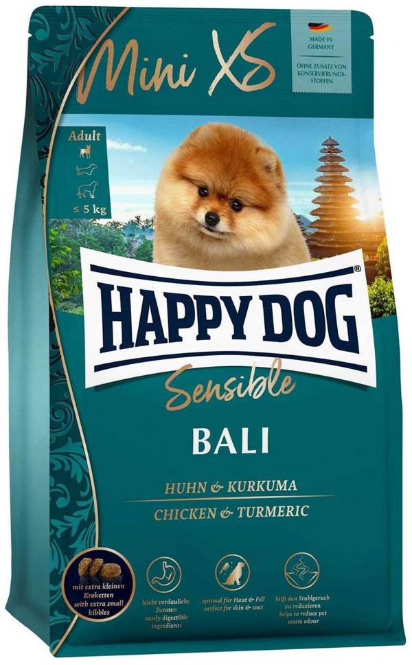 Happy Dog Mini XS Bali, ξηρά τροφή για ενήλικες σκύλους έως 5 kg, κοτόπουλο και κουρκουμάς, 300 g