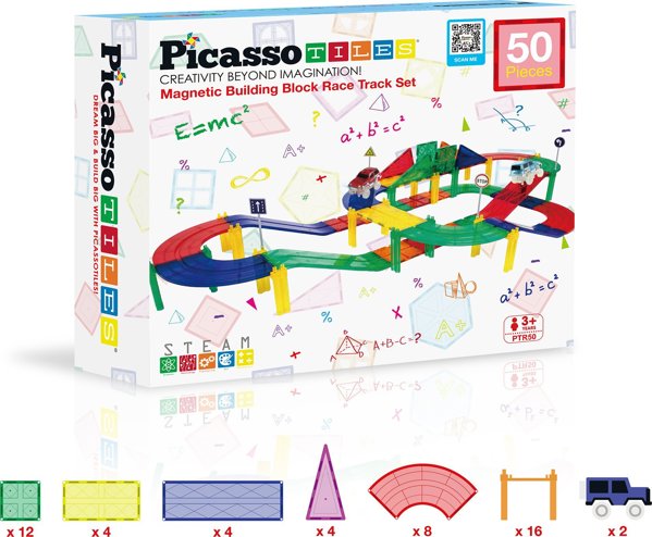Happy Kiddo Picasso PTR50 Μαγνητικά Πλακίδια Κατασκευών 50τμχ