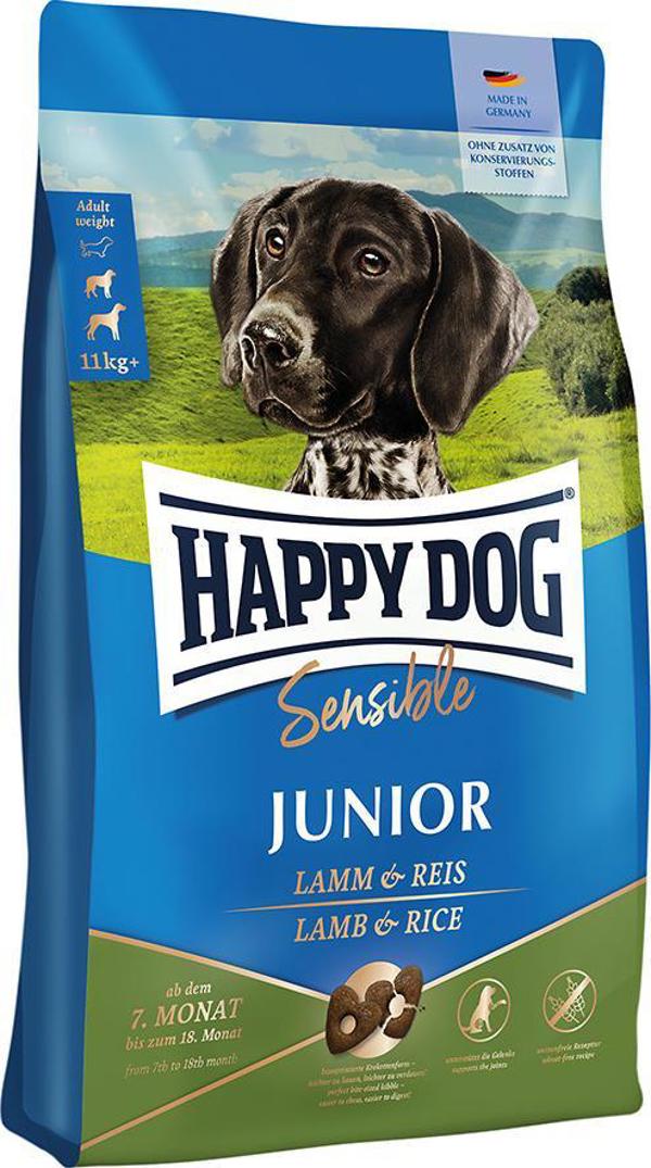 Happy Dog Sensible Junior, sucha karma dla szczeniat, 7-18 miesiecy, jagniecina/ryz, 10 kg