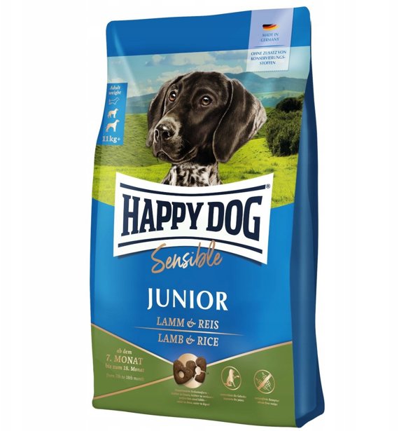 Happy Dog Sensible Junior, ξηρή τροφή για κουτάβια 7-18 μηνών, αρνί/ρύζι, 1 κιλό