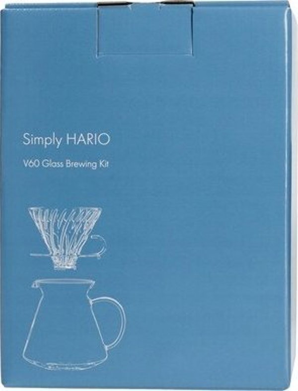 Hario V60-02 Γυάλινο Σετ Παρασκευής Καφέ με Dripper, Σερβιτόρο και Φίλτρα - Διαφανές