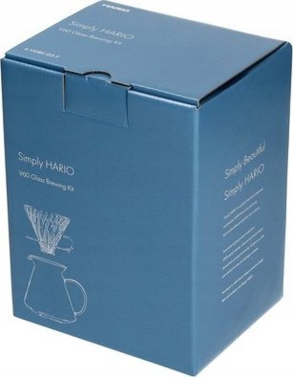Hario V60-02 Γυάλινο Σετ Παρασκευής Καφέ με Dripper, Σερβιτόρο και Φίλτρα - Διαφανές